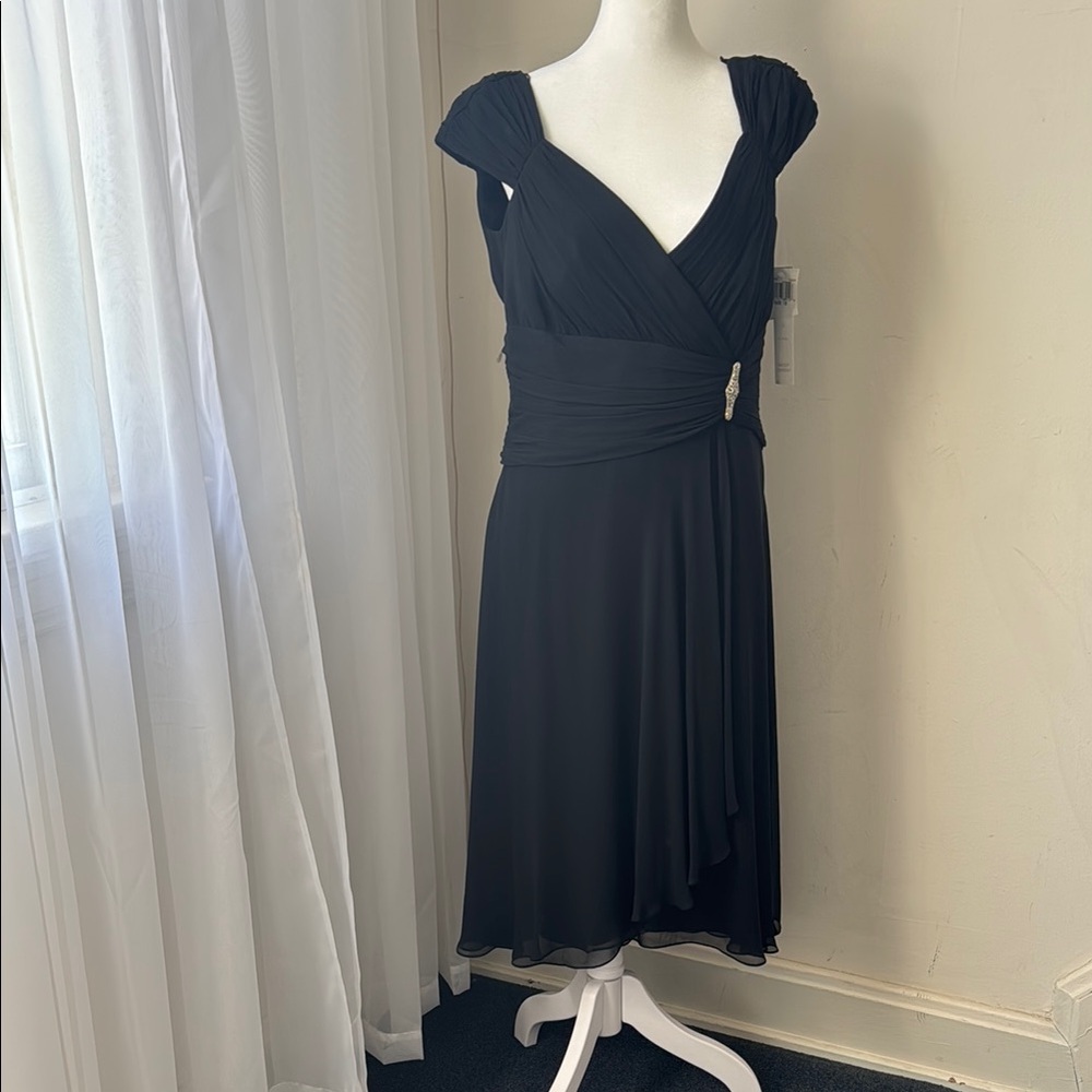 Maggy London Elegant Black Silk Dress
